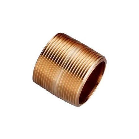 Merit Brass Co 6 In. Close Lead Free Red Brass Pipe Nipple - 140 PSI - Domestic 2096-001